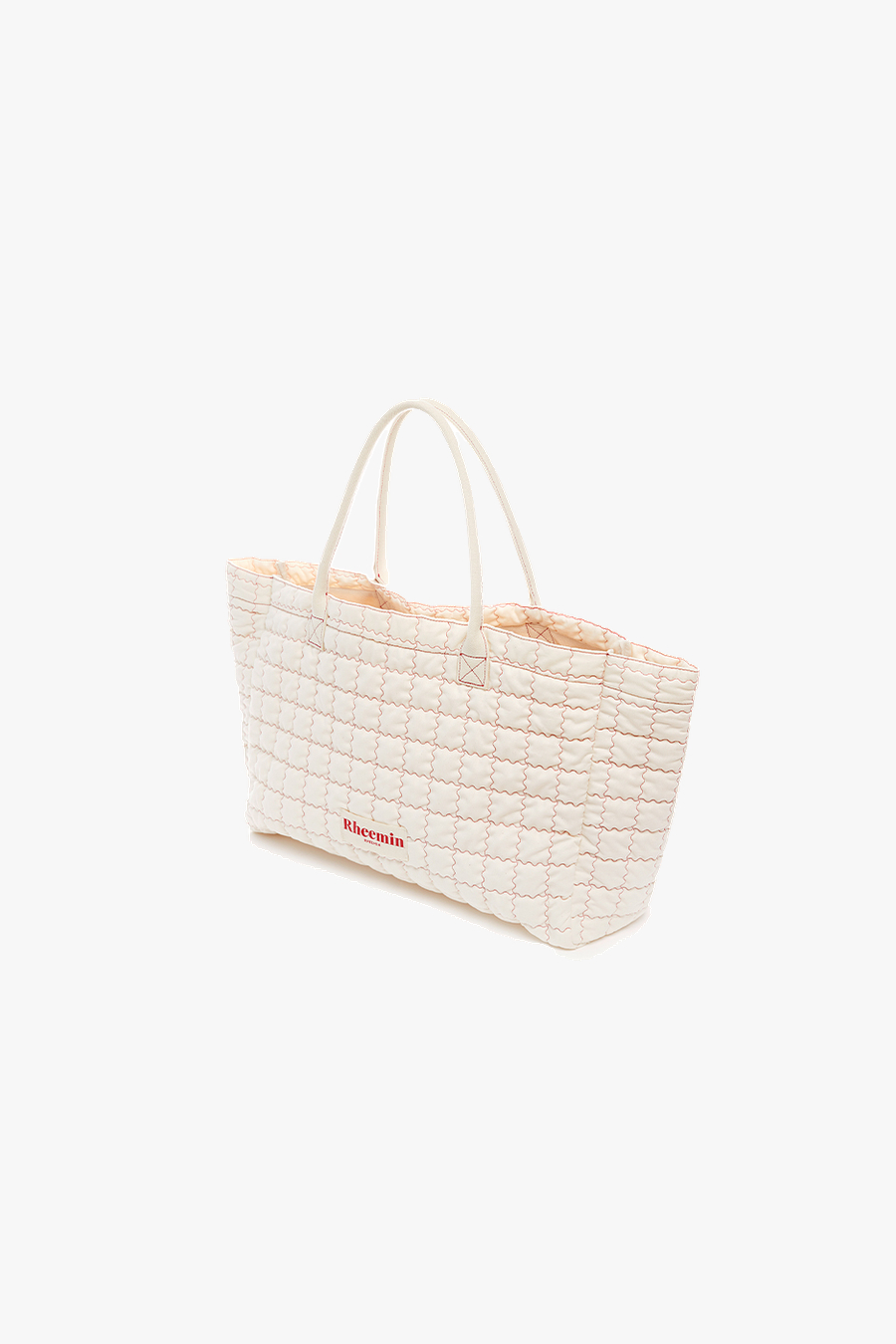 canvas STITCH NUGGET BIG SHOPPER - CREAM+RED