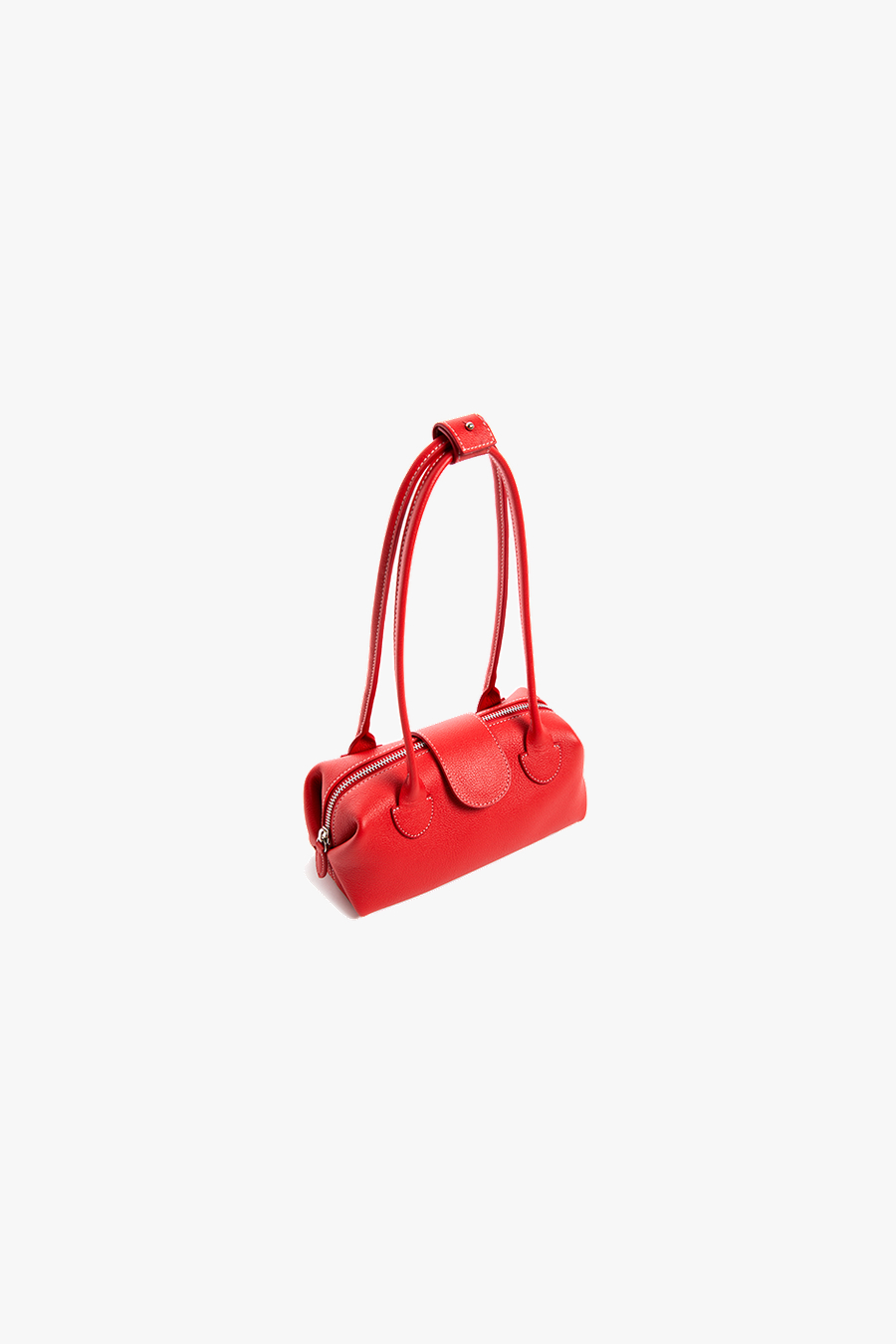 DUBU leather SHOULDER TOTE, S - RED
