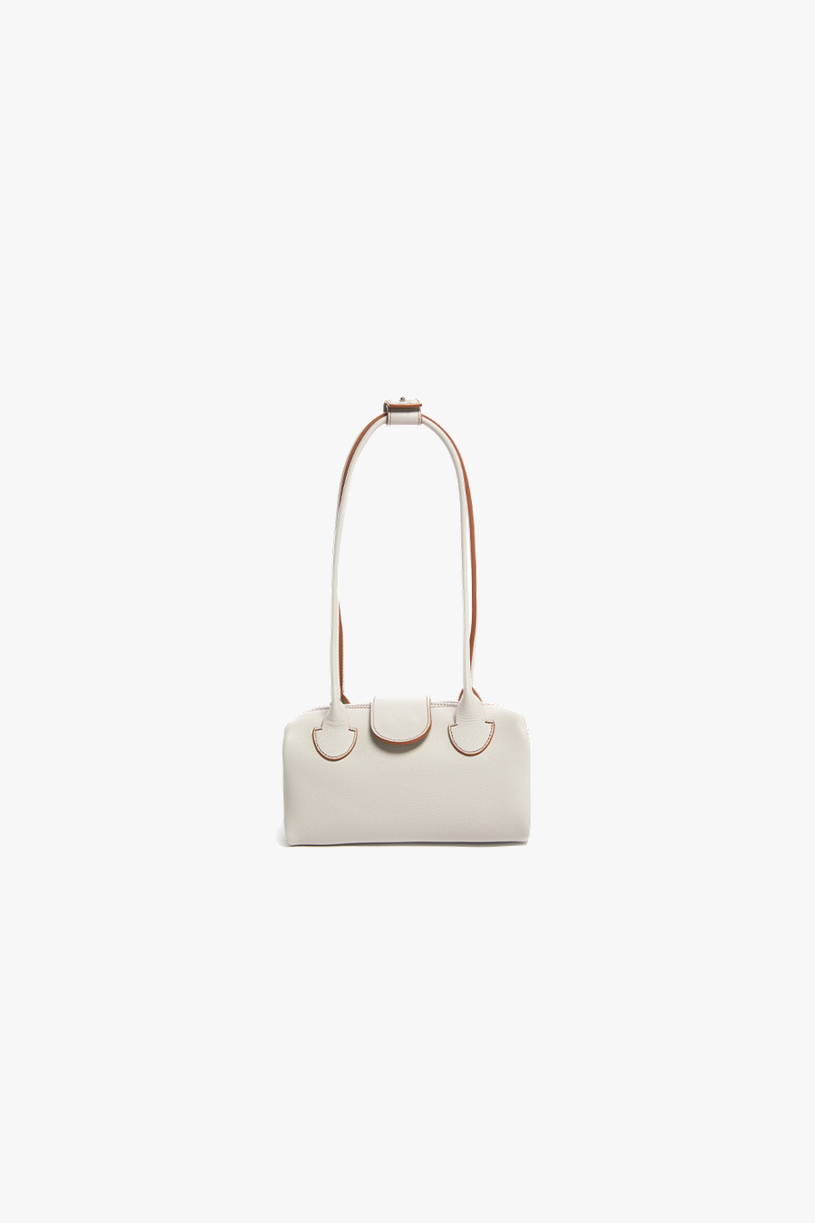 DUBU leather SHOULDER TOTE, S - GRIS PERLE