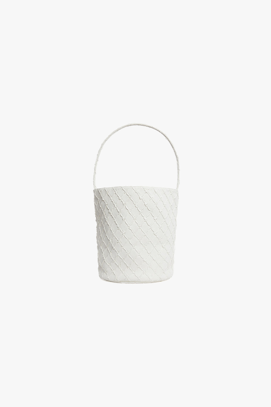 Orien leather Handle Bucket - OFF WHITE Large