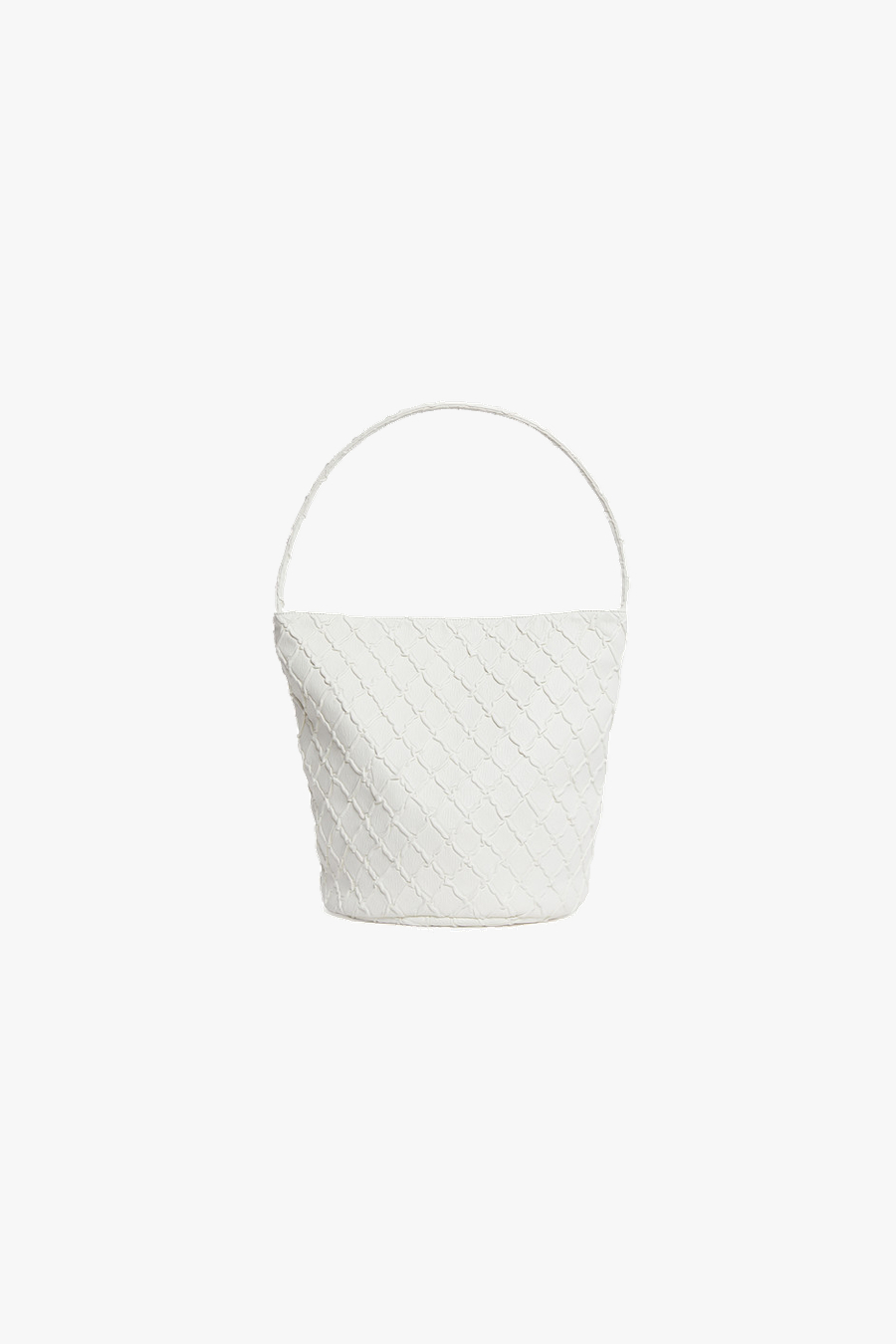 Orien leather Handle Bucket - OFF WHITE Large