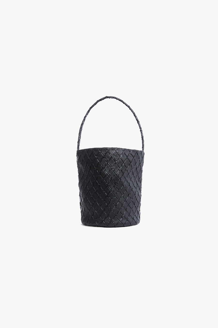 Orien leather Handle Bucket - BLACK Large