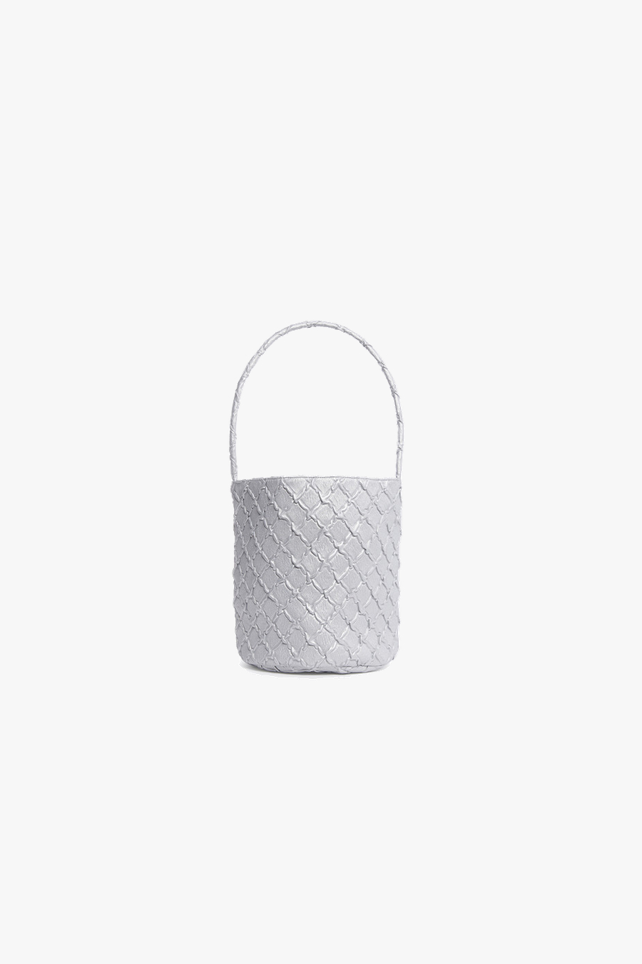 Orien leather Handle Bucket  - LIGHT SILVER mini