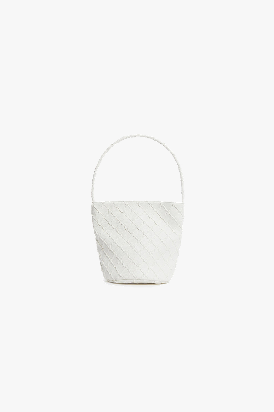 Orien leather Handle Bucket - OFF WHITE mini