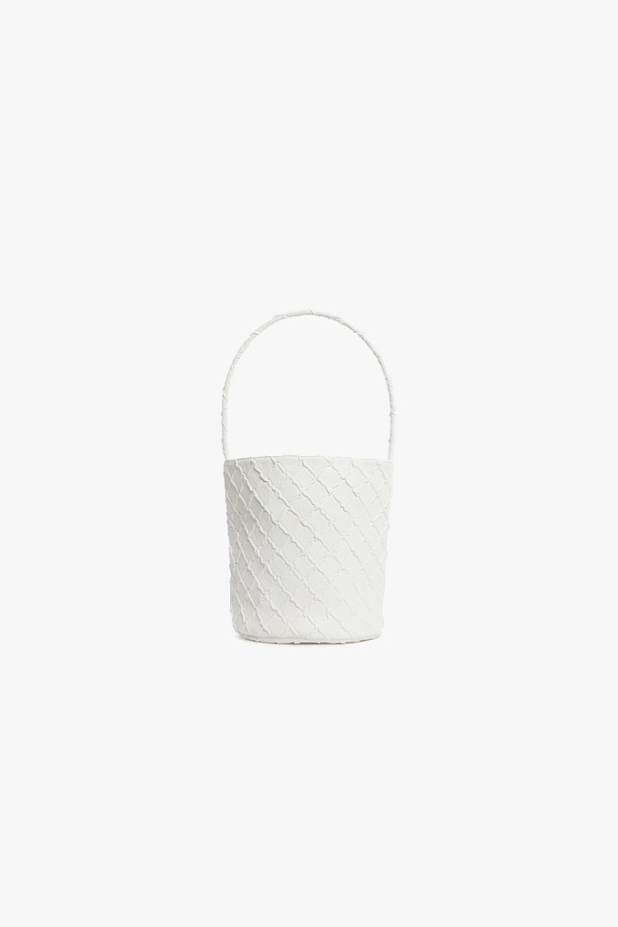 Orien leather Handle Bucket - OFF WHITE mini