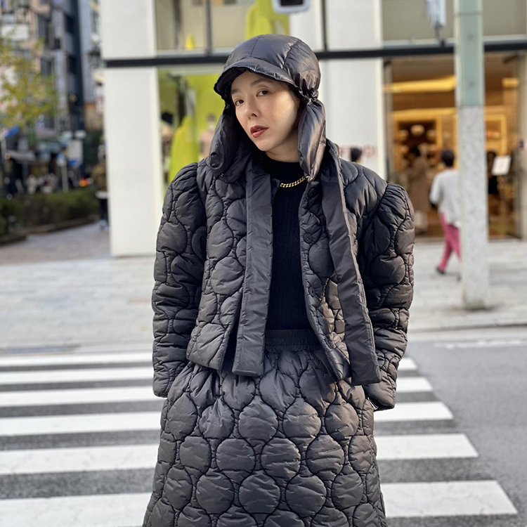 PUFF Short PADING JAKET - BLACK