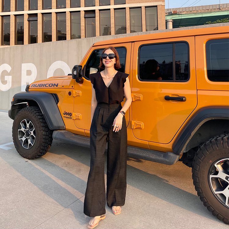 daily LiNEN TWEED PANTS - CREAM,BLACK