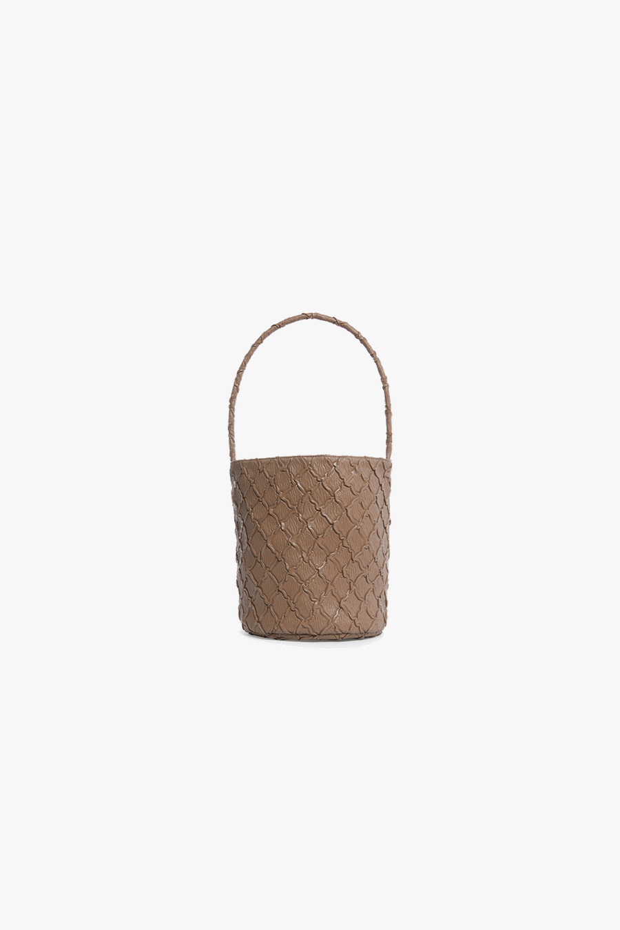 Orien leather Handle Bucket - TAUPE MOCHA mini