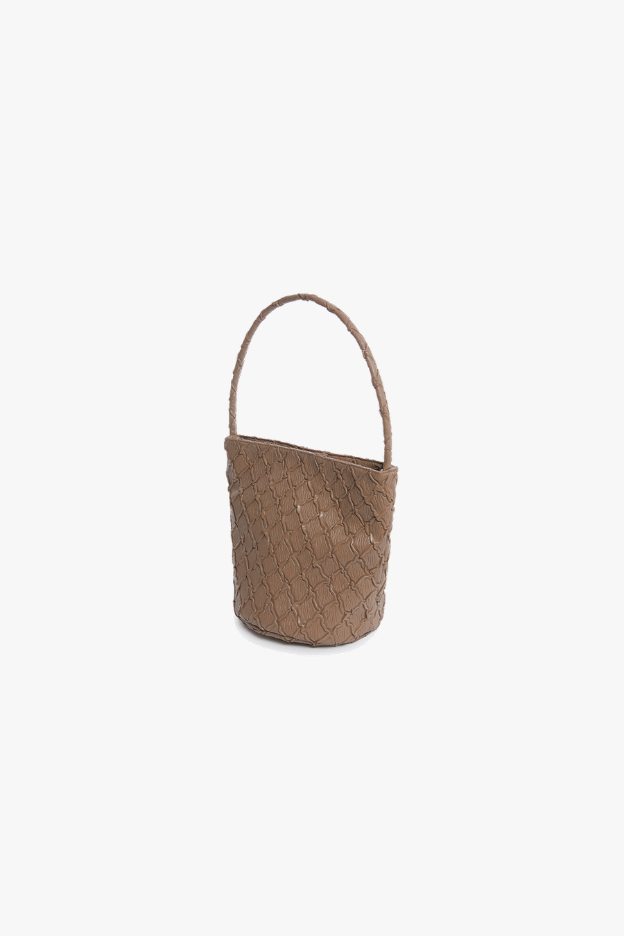 Orien leather Handle Bucket - TAUPE MOCHA mini