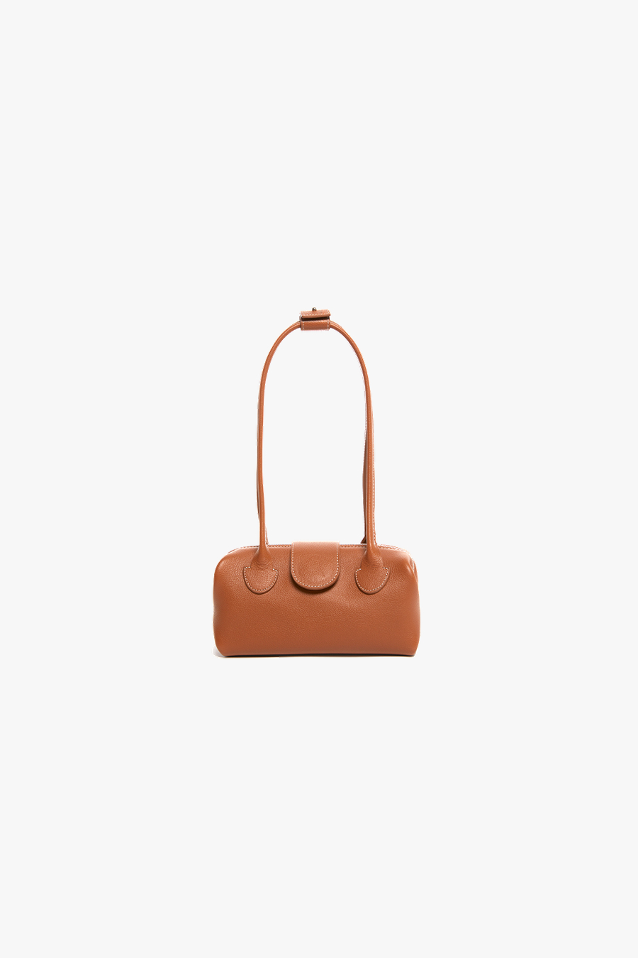 DUBU leather SHOULDER TOTE, S - CAMEL