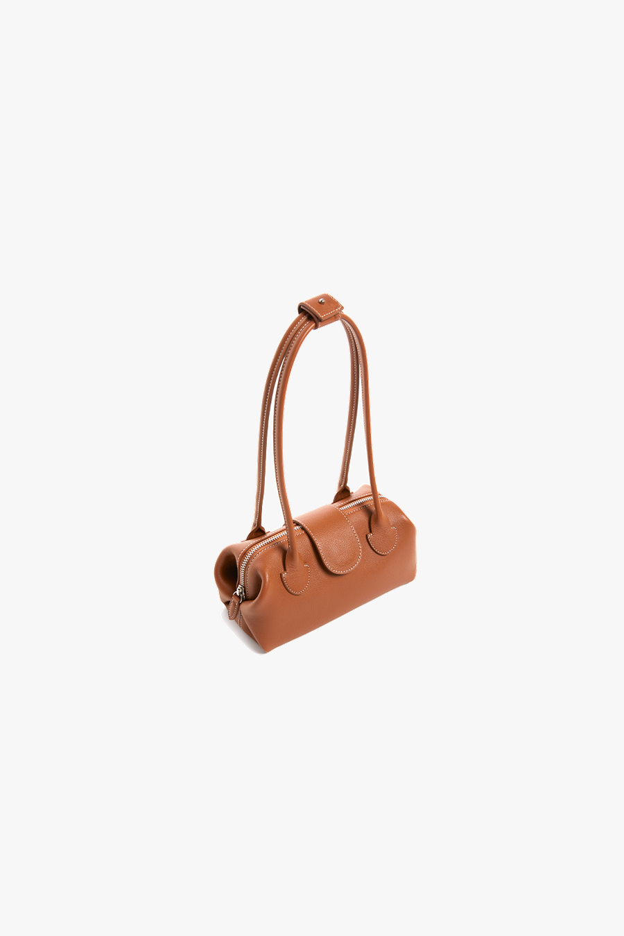 DUBU leather SHOULDER TOTE, S - CAMEL