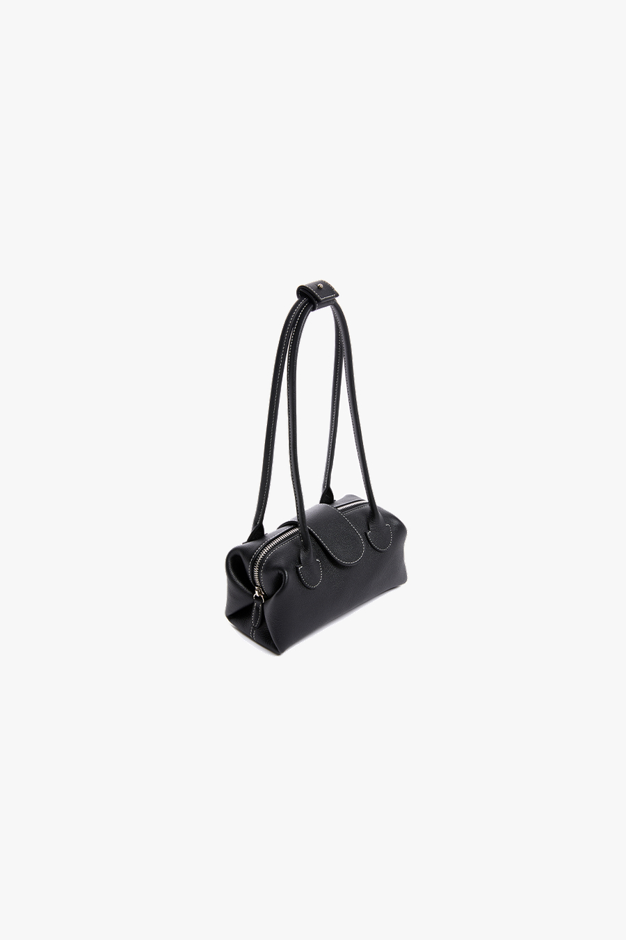 DUBU leather SHOULDER TOTE, S - BLACK