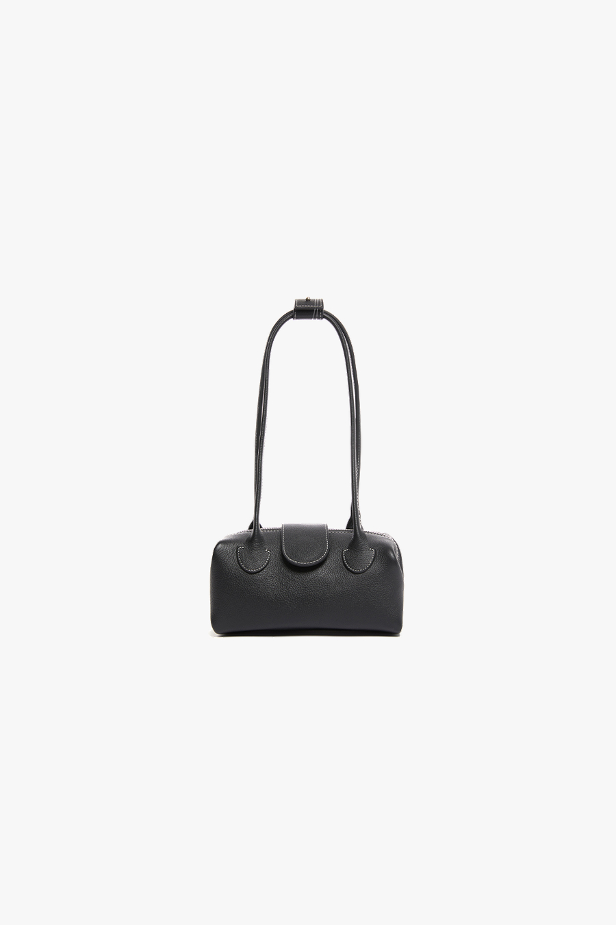 DUBU leather SHOULDER TOTE, S - BLACK