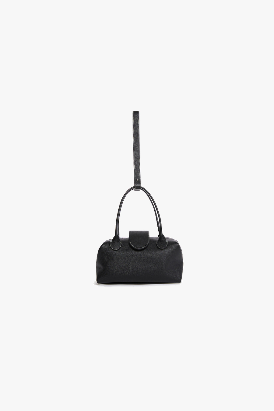 DUBU leather TOTE, M - BLACK