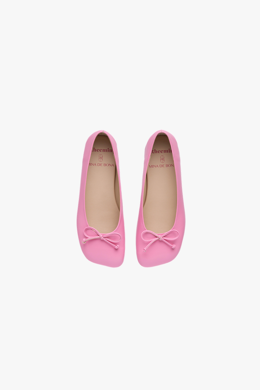 MINA DE BONA ← collaboration / #2 LEATHER FLAT - PINK