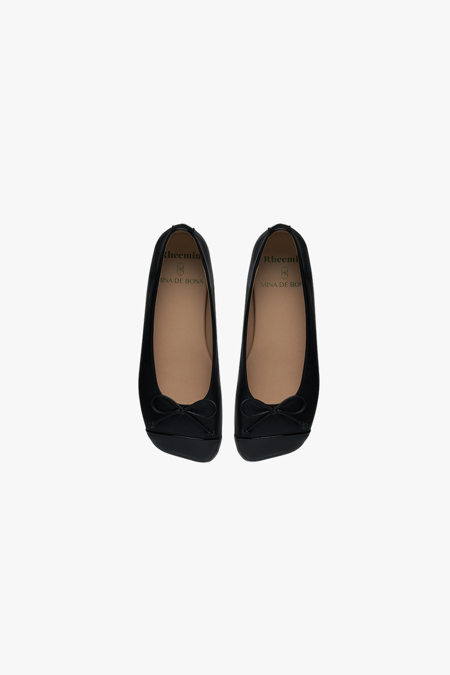 MINA DE BONA ← collaboration / #2 LEATHER FLAT - BLACK