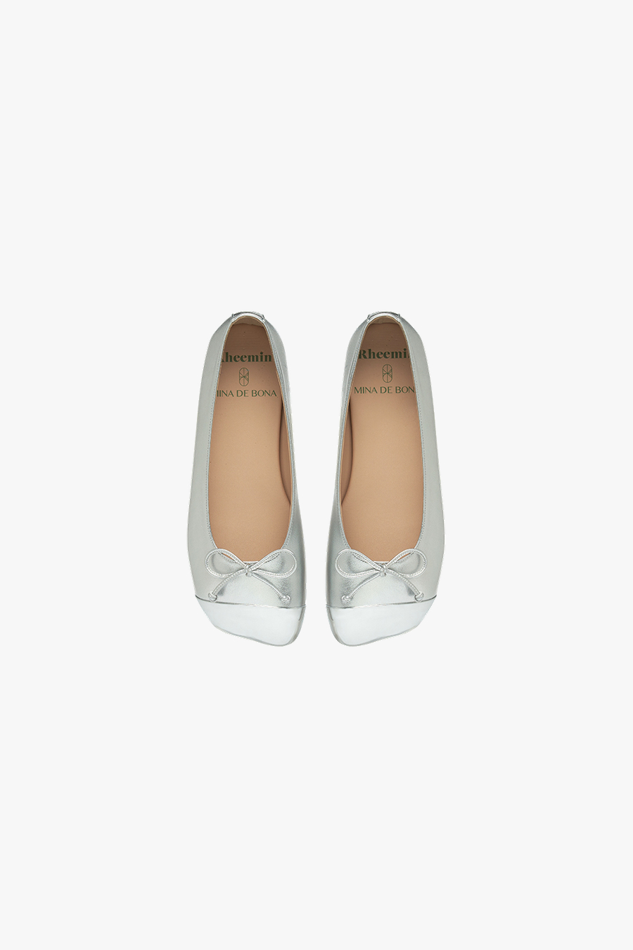 MINA DE BONA ← collaboration / #2 LEATHER FLAT - SILVER