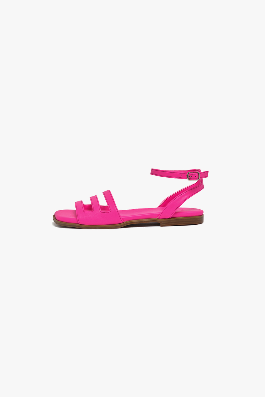 MINA DE BONA ← collaboration / #3 - THREE STRAP SANDLE - NEON PINK