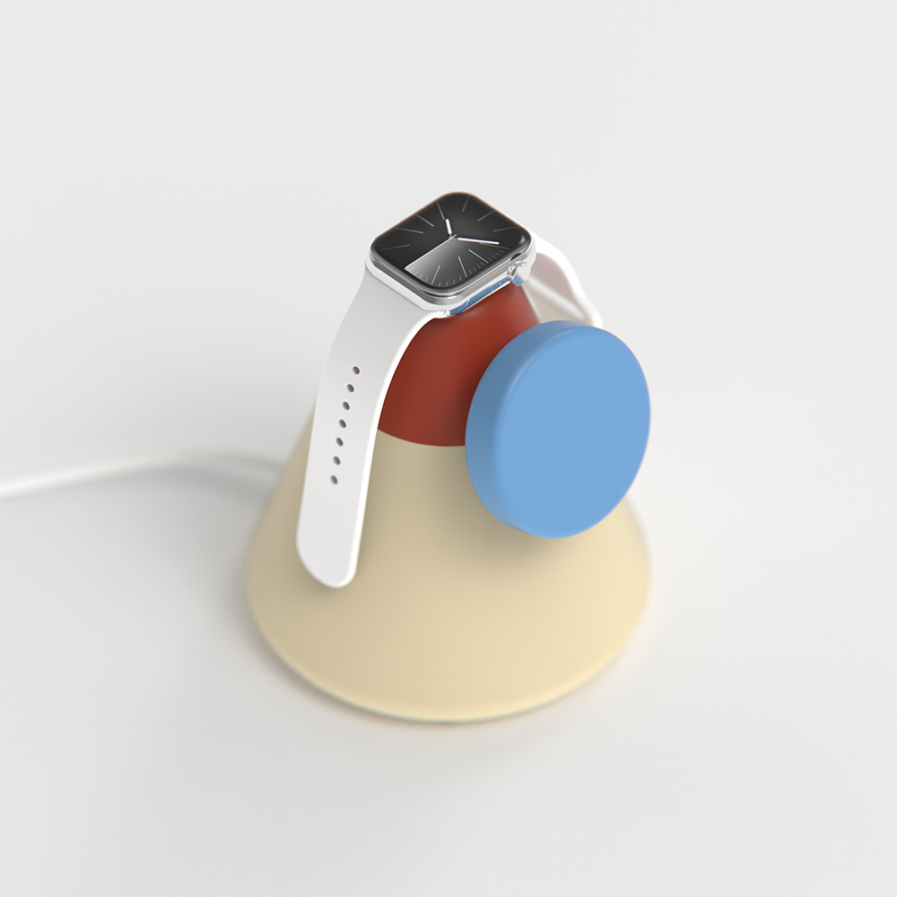 맥큐 2in1 Qi2 맥세이프 고속 무선충전 오브제 ACONE 애플워치버전 - 모닝브리즈