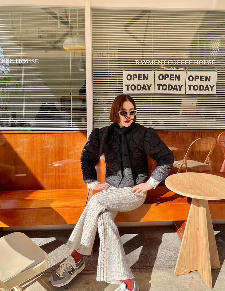 PUFF Short PADING JAKET - BLACK