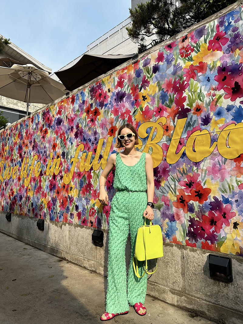 FLAMINGO TOP - only GREEN & CREAM