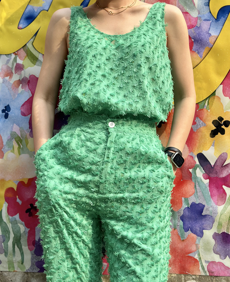 FLAMINGO TOP - only GREEN & CREAM