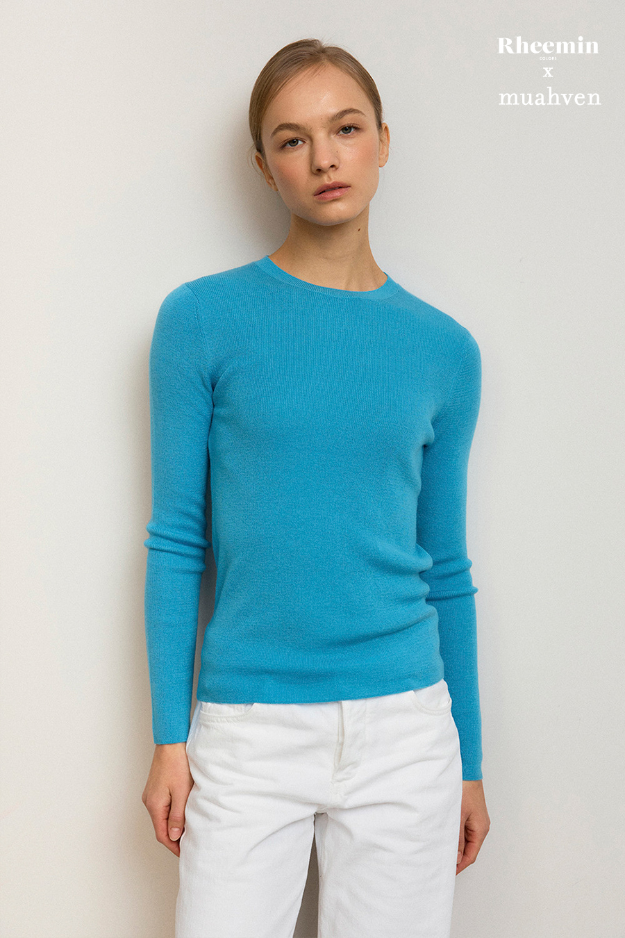 [MUAHVEN x RHEEMIN] Lise Crew Neck Knit - BLUE (Delivery - 4월17일부터 순차발송)