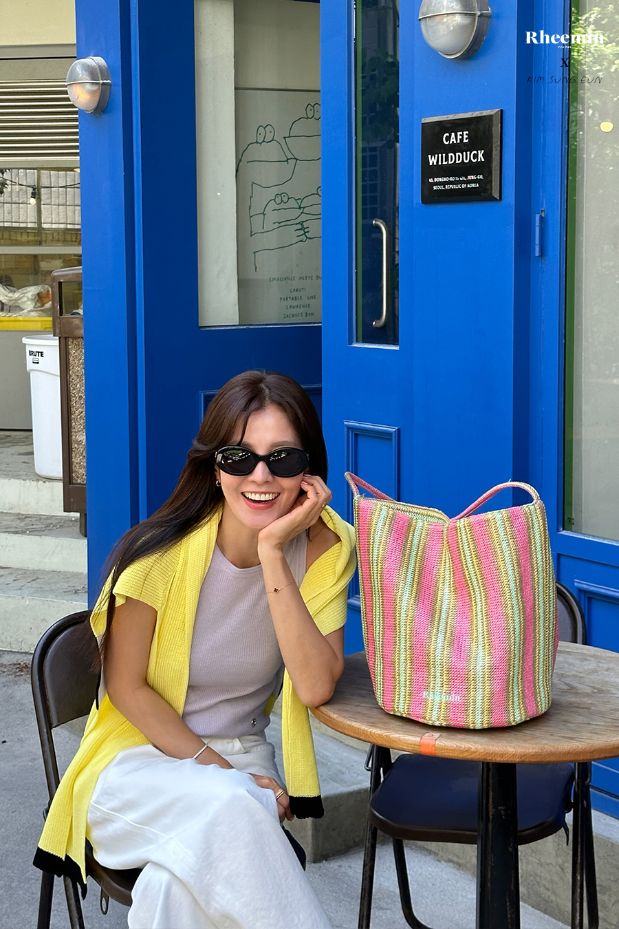 [김성은 x RHEEMIN] ORIEN RATTAN STRIPE - PINK+MINT Stripe (LARGE)