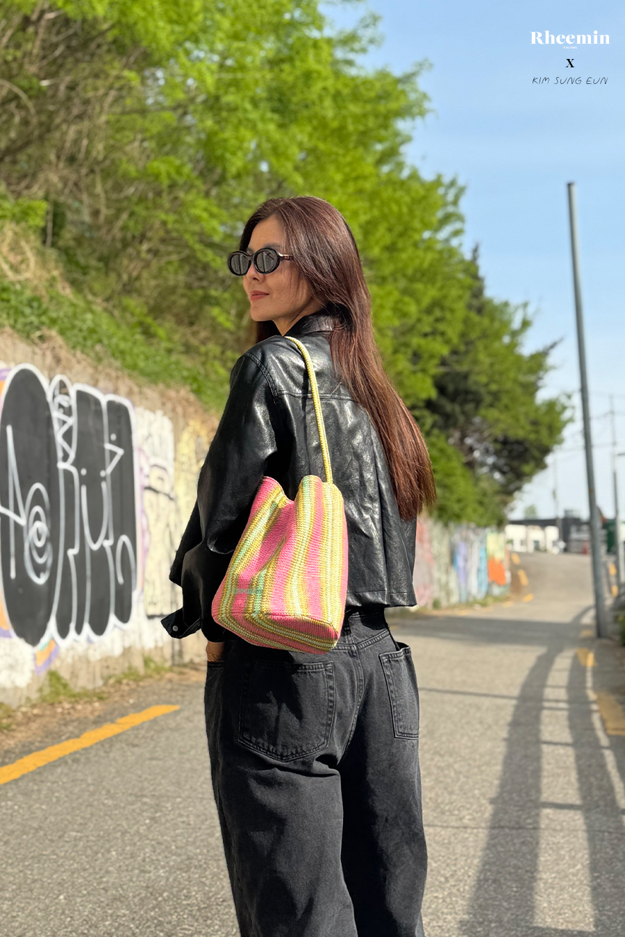 [김성은 x RHEEMIN] ORIEN RATTAN STRIPE - PINK+MINT Stripe (MINI)