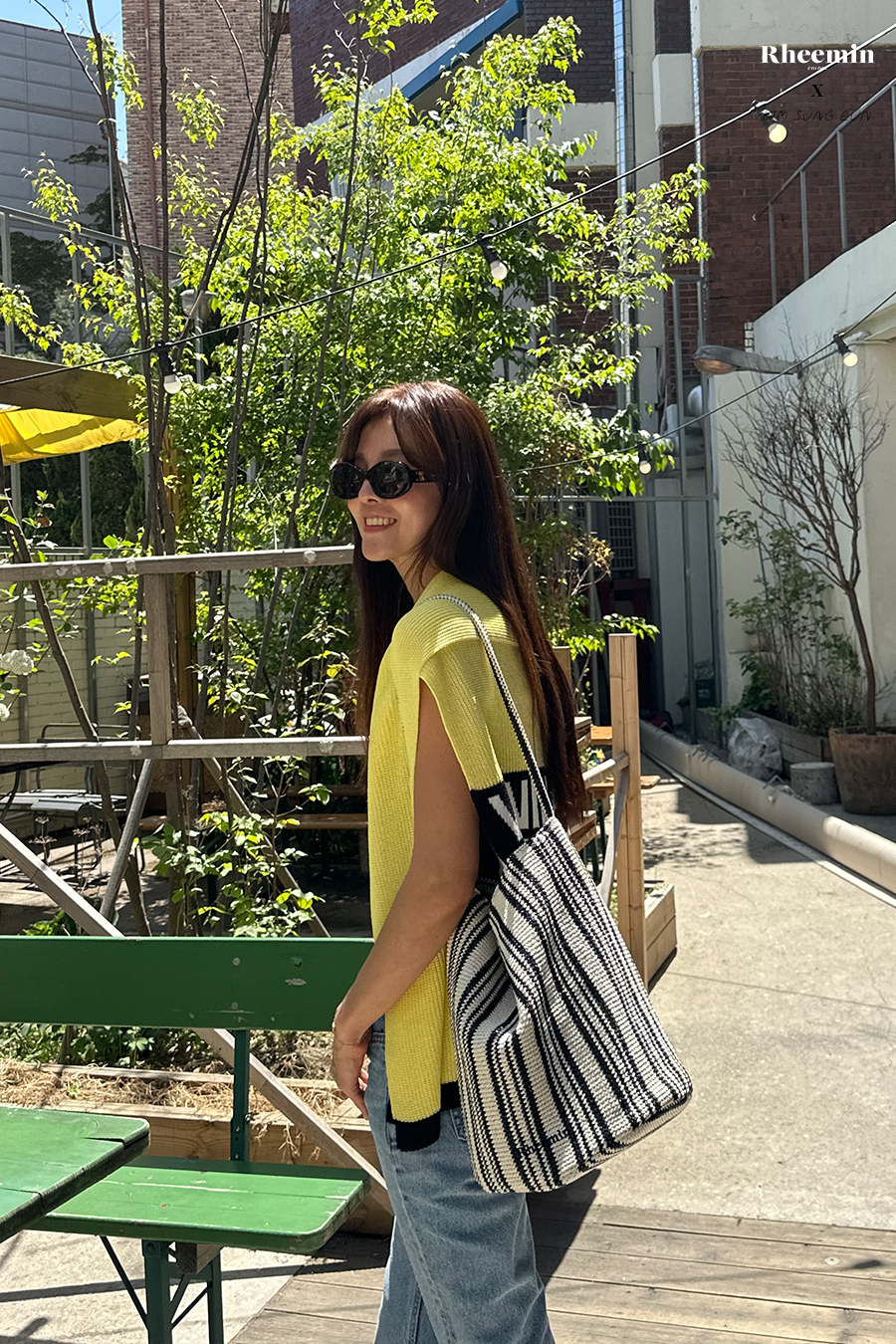 [3nd- PRE-ORDER] RHEEMIN x 김성은 - ORIEN RATTAN STRIPE - BLACK+SAND Stripe (LARGE) - 05/18 예약배송